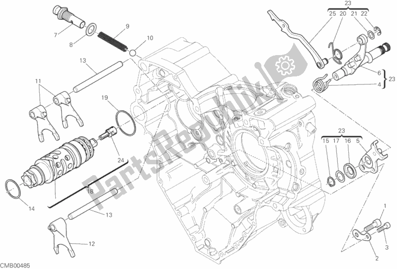 Wszystkie części do Krzywka Zmiany Biegów - Widelec Ducati Monster 1200 S 2018